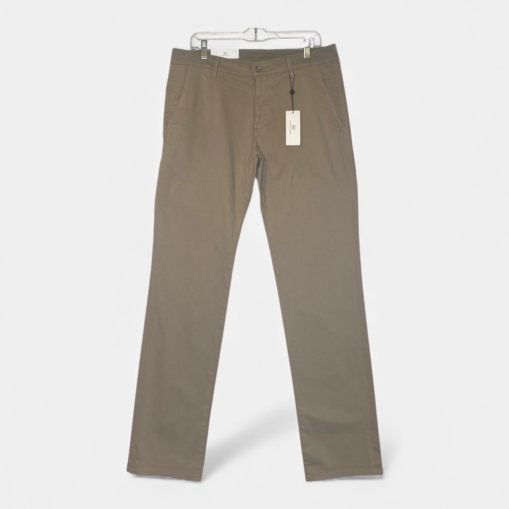 Adriano Goldschmied The Lux Khaki 33x33" Beige Straight Tailored Trouser $168